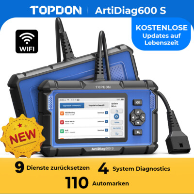 2025!! 9Services TOPDON AD600S 2.0 KFZ OBD2 Diagnosegerät Scanner 4System CAN-FD