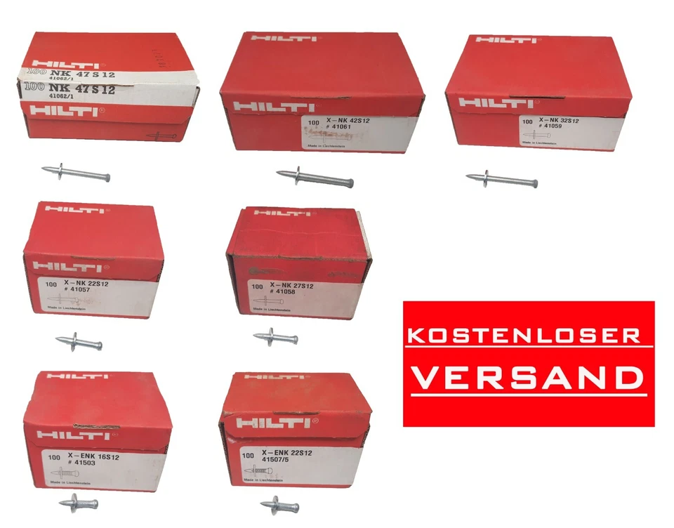 Chiodi Hilti NK/ENK per sparabulloni DX450 DX400B DX350 DX100L