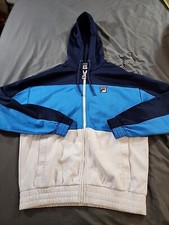 Vintage FILA Track Jacket Windbreaker Polyester Men  s Small Full Zip Up W/ Hood