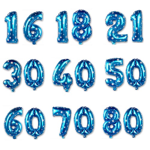 16 Zoll Folienzahlen Ballons selbstaufblasend Happy Birthday Alter Folie Banner Ballons - Bild 101 von 148