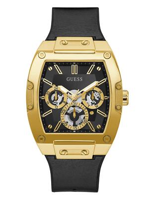 GUESS Men's Trend 43mm Watch   Black & Gold-Tone Dial with Gold-Tone  GW0202G1