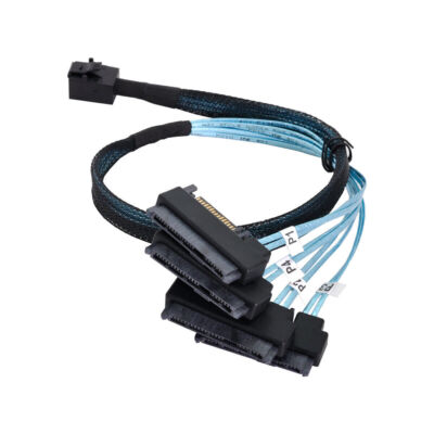 Cablecc Internal Mini SAS SFF-8643 Host to 4 SAS 29Pin SFF-8482 Disk Raid Cable
