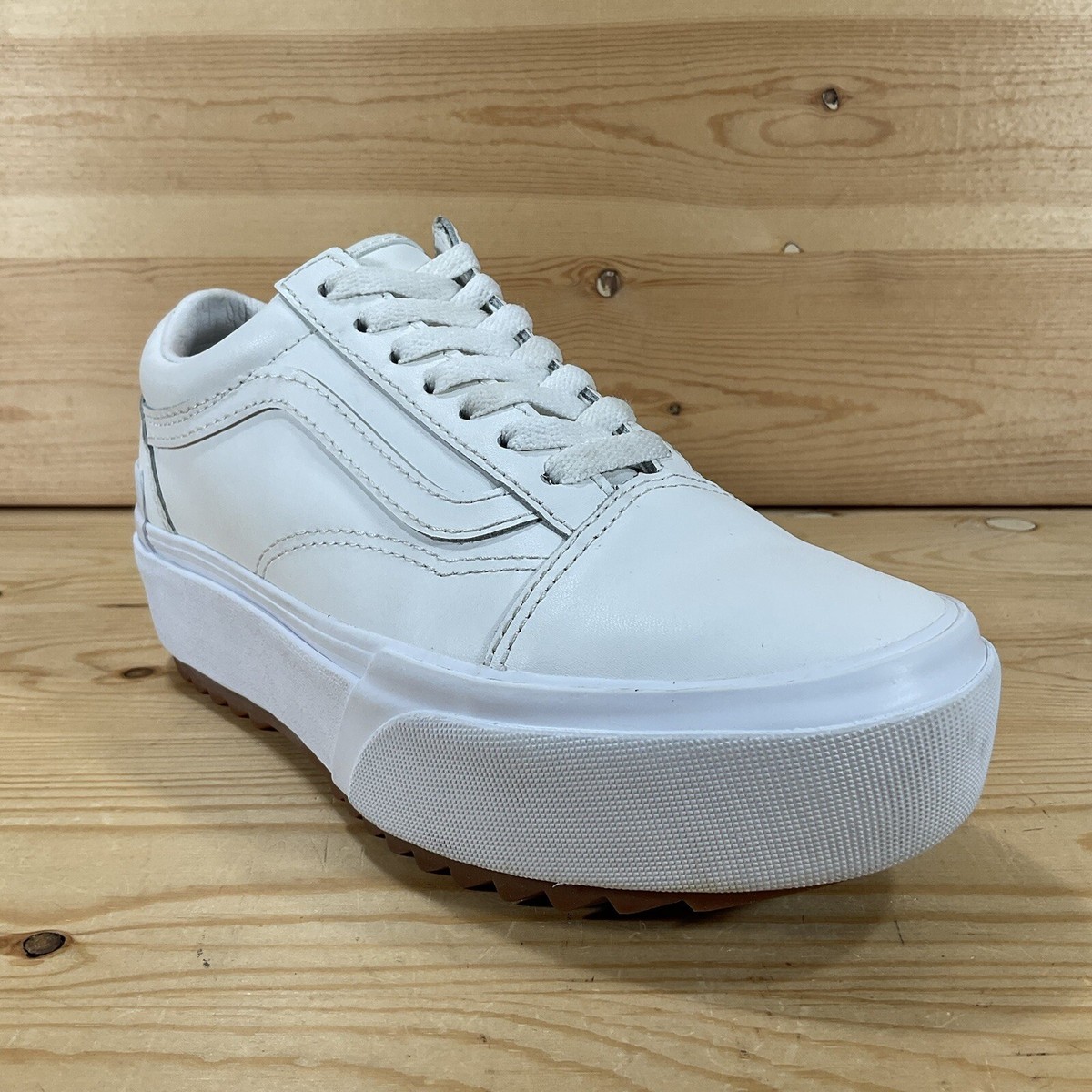 Vans Old Skool Stacked Leather Low Shoes Men’s Women’s True White Gum
