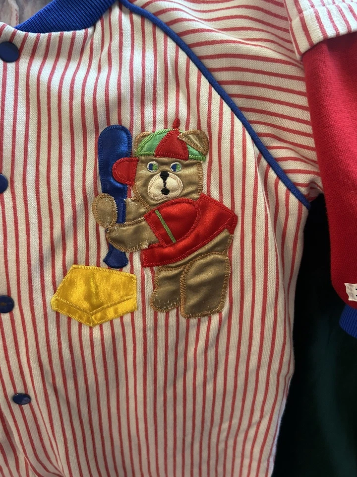 Disfraz de béisbol de oso de colección Joggles años 90 80 suéter mameluco talla 4T Foto 2 de 4