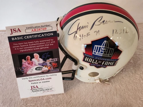 JIM BROWN signed HALL OF FAME mini helmet JSA COA BROWNS
