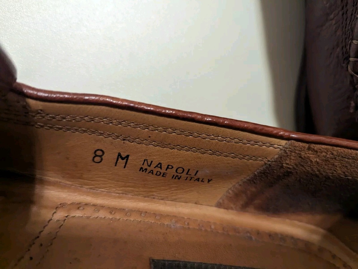 Bally Napoli Mens 8 M Brown Leather Loafers Vintage Made In  display picture 3