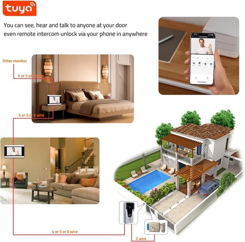 Wireless Video Doorbell Intercom with Monitor System, Wifi Video Intercom 1080P - Picture 7 of 9