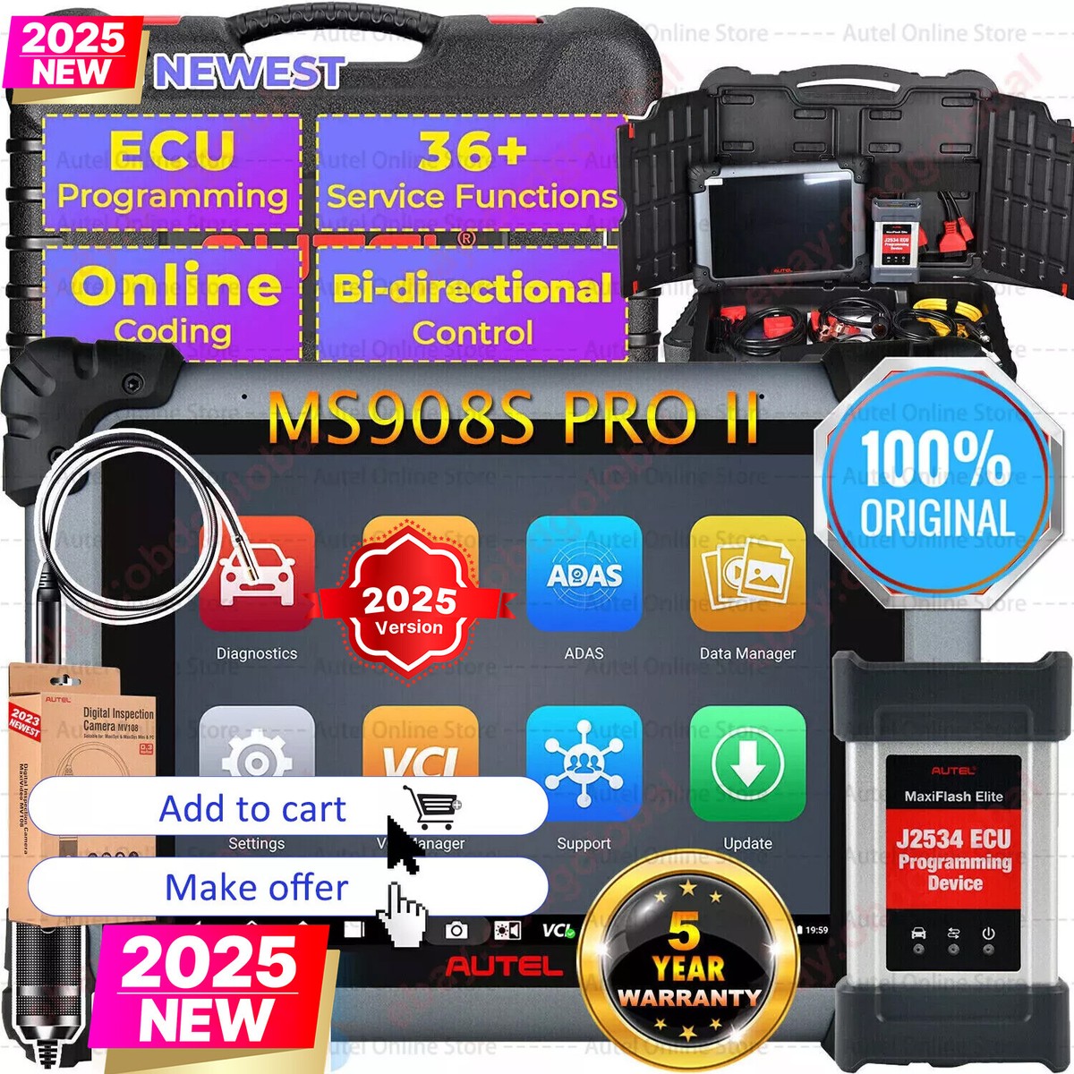 Autel MaxiSys MS908S PRO II 2025 J2534 Programming Diagnostic Tool