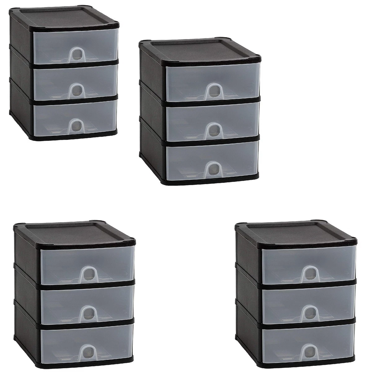 3 Tier Mini Plastic Storage Drawers Storage Cabinet Drawer Unit Storage Box Draw