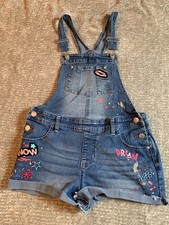 JORDACHE SZ XL 14-16 DENIM POCKET IMBROIDERED OVERALLS DREAM BIG WOW LIPS