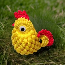 Eierwärmer   gehäkelt, gelb mit Wackelaugen...