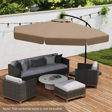 10' Offset Hanging Umbrella Patio Cantilever Umbrella w/ Cover Taupe