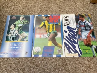 3 x 1990's WEST BROMWICH ALBION Signed Programme Covers