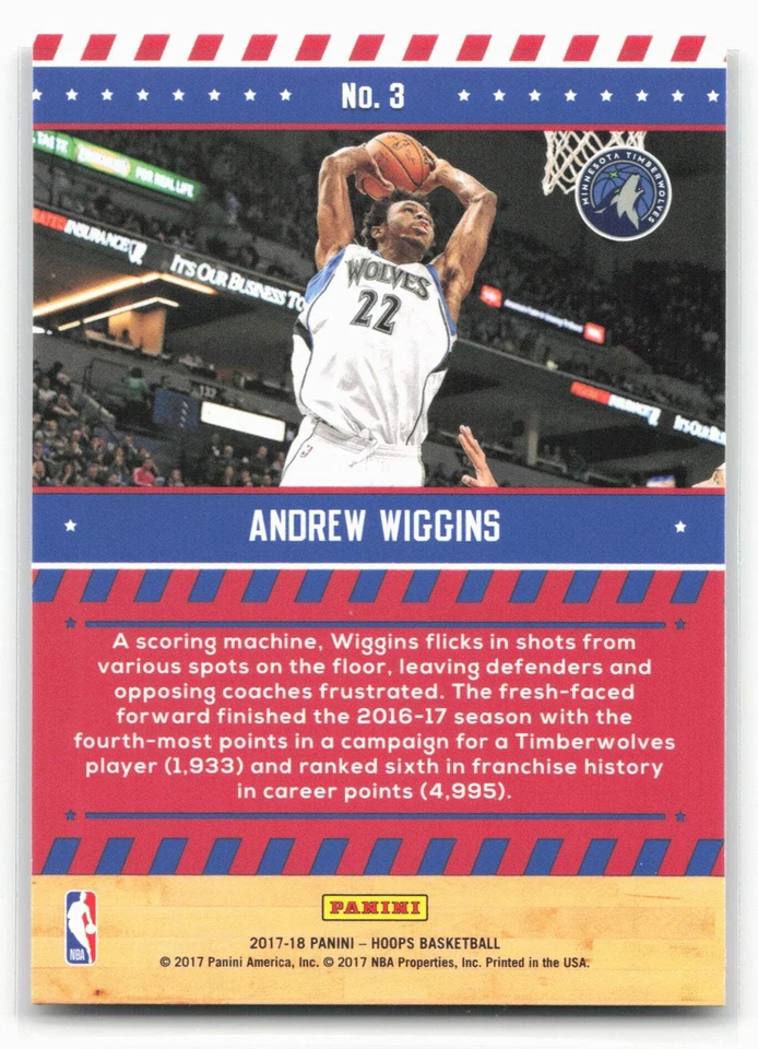 2017-18 Hoops #3 Andrew Wiggins Special Delivery - Image 2 of 2