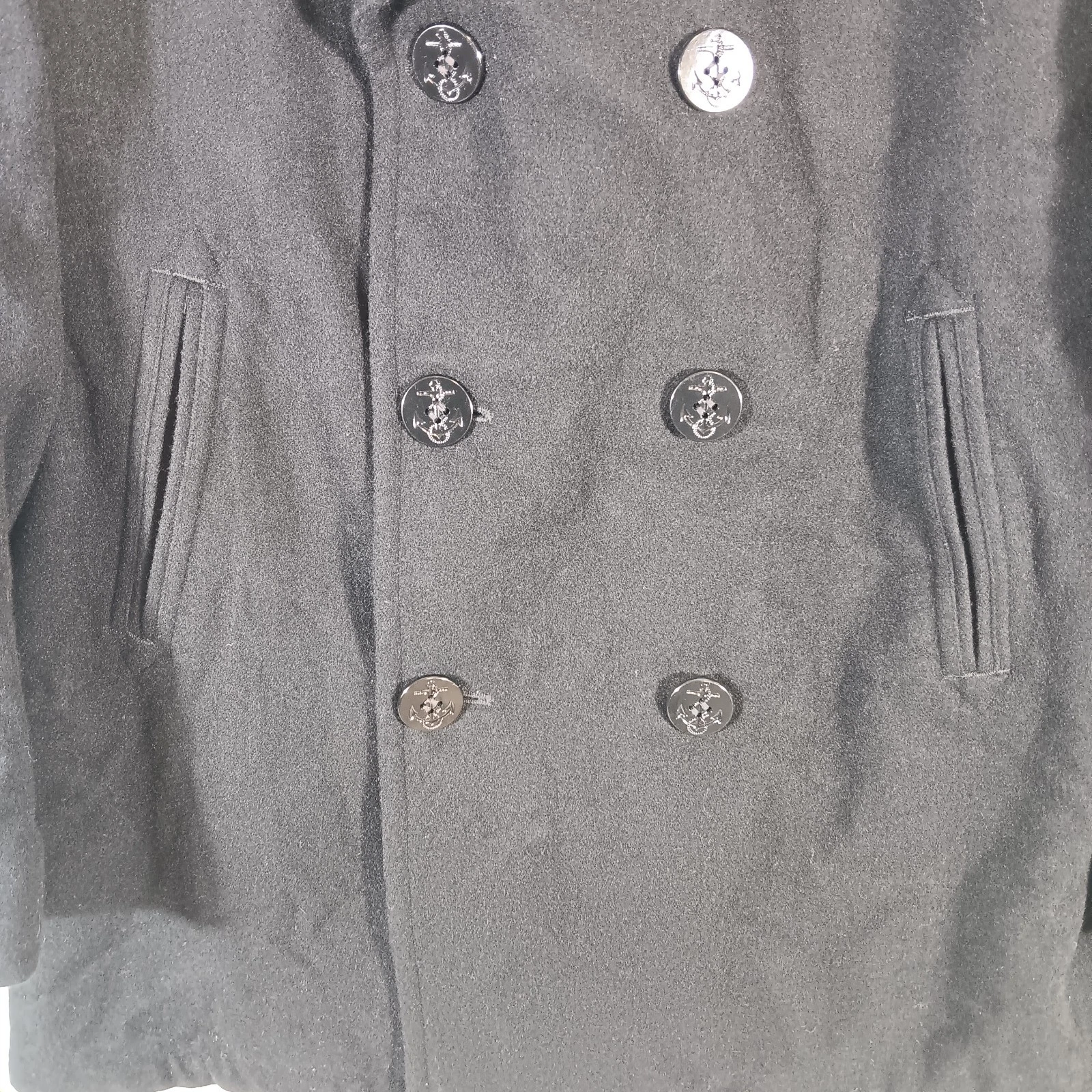 US Navy DSCP Quarterdeck Peacoat  Mens 42R Black 100% Wool Military  image 5