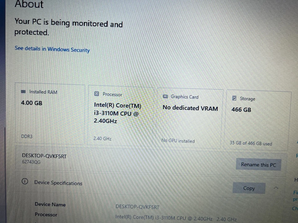 Lenovo B590 15.6" Screen Intel  i3-3110M 4GB RAM 500GB HDD Windows 10 Laptop - Image 3 of 4