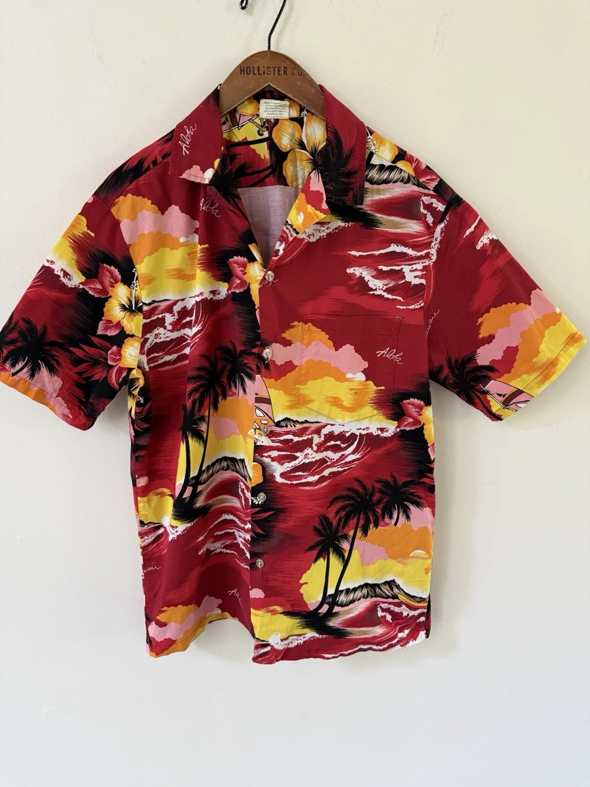 Vtg Kalena Fashions Shirt Short Sleeve Hawaiian Men Size Large 100% Cotton