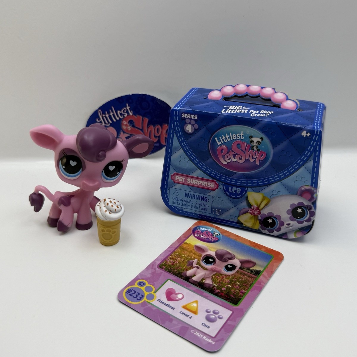 COW G7 #233 W/ Accessories Authentic Littlest Pet Shop Hasbro LPS