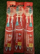 Colgate Classic Clean Toothbrushes. Soft. 3 Packs Of 2 Each