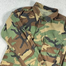 USGI BDU Jacket Mens Small Regular Green Woodland Camo VTG 80s Military Jacket