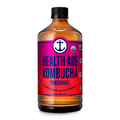 Health-Ade Kombucha Pomegranate 16 fl oz Organic Probiotic Fermented Tea