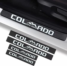 4PCS Carbon Fiber for Colorado Accessories Door Sill Protector Door Sill Scuff