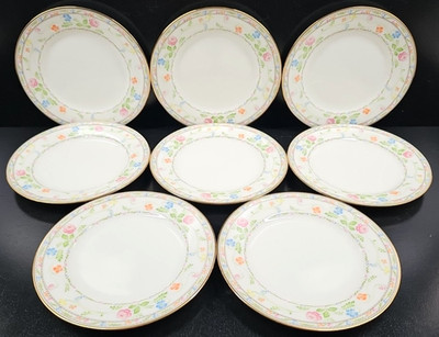 (8) Noritake Finale Bread Plates Set Vintage Floral Elegant Table Dish Retro Lot