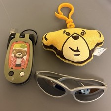 Build-A-Bear Workshop Accessories Bundle Lot Flip Phone , Keychain, Sunglasses 