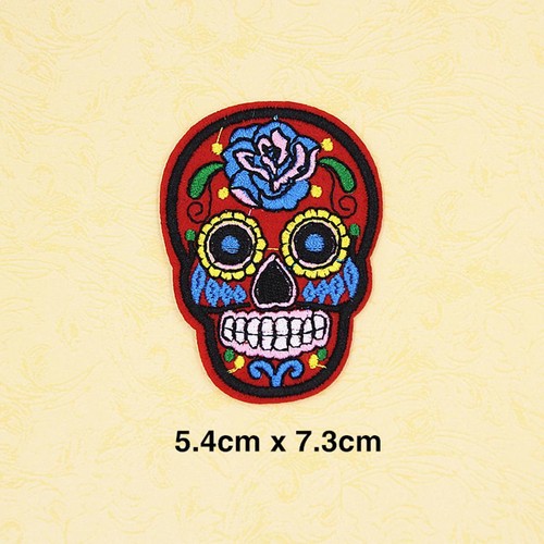8pcs Sugar Skull Cloth Patch Embroidered Badge DIY - Picture 5 of 7