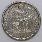 1875-CC Carson City Seated Liberty Dime XF k401
