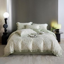 Lyocell Duvet Cover Set Queen with Green Queen 90" x 90" Tencel - Mint Green