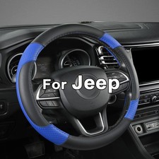 For Jeep Wrangler Cherokee 2011-2023 Car Steering Wheel Cover- Blackblue