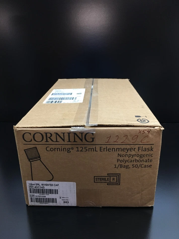 Corning REF 431143 Polycarbonate Erlenmeyer Flask with Vent Cap 125mL Case - Image 2 of 4