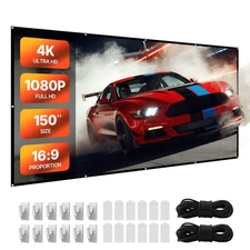 VEVOR Projector Screen 150 inch 16:9 4K 1080 HD Wall Mounted Projection Screen