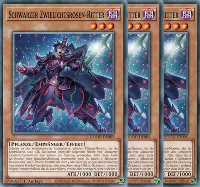 yugioh 3x Black Twilight Rose Knight DOOD-EN005 COMMON 1ST EDITION GERMAN