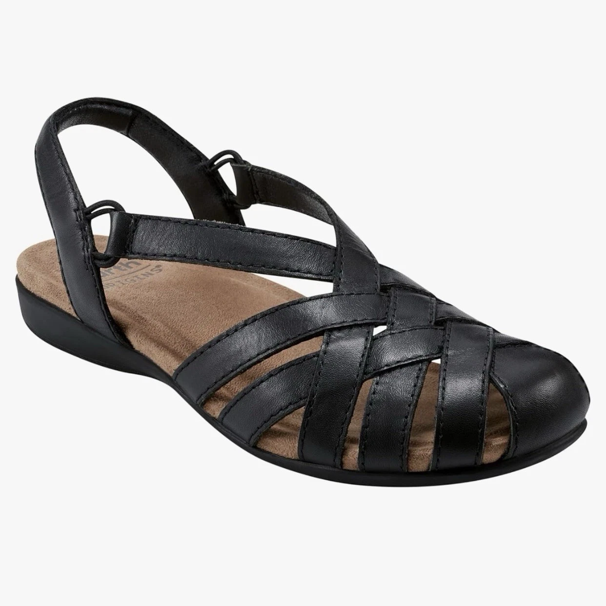 Women’s Clark’s Size 7 Elizabelle Sea Black Leather Flat Sandal 77120