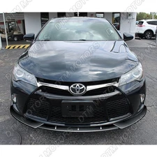 For 2015-2017 Toyota Camry STP-Style Painted Black Front Bumper Body Spoiler Lip