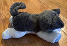 Animal Adventure Gray White Plush Wolf Husky Puppy Dog with Heart Paws 8in 2018