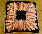 Pure Soft Silk Scarf Abstract Bright Fall Colors Jacquard Weave Italy 35"Sq NOS