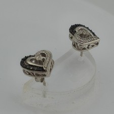 925 Sterling Silver CZ Heart Stud Earrings Sparkling Crystal Classic Everyday Je