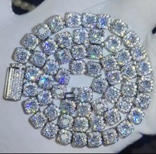 VVS1 Moissanite Sterling Sliver Iced Out Luxury Tennis Chain 22 inch