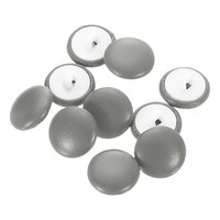 25 Stk. Pu-Leder-KnöPfe 15Mm Rund FüR Kleidung Diy, Grau