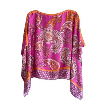 LIEBLINGSSTUCK Pink Orange Handkerchief Top M Vacation Paisley Silky Flowy