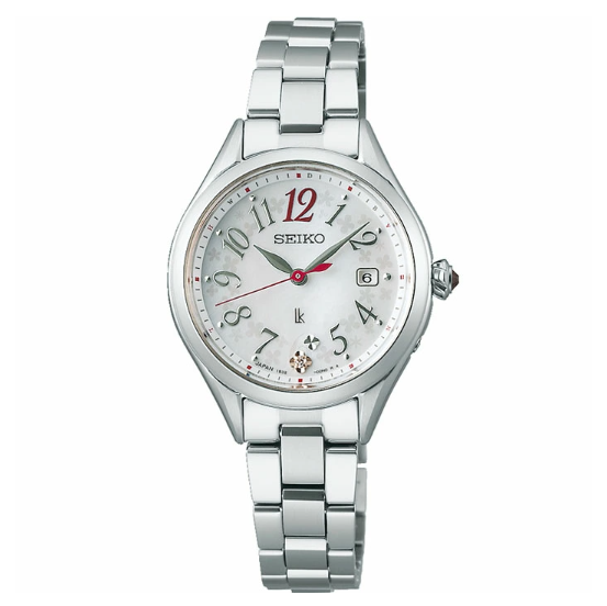 SEIKO LUKIA SSQW091 White Grow Solar Flower Garden Women's Watch