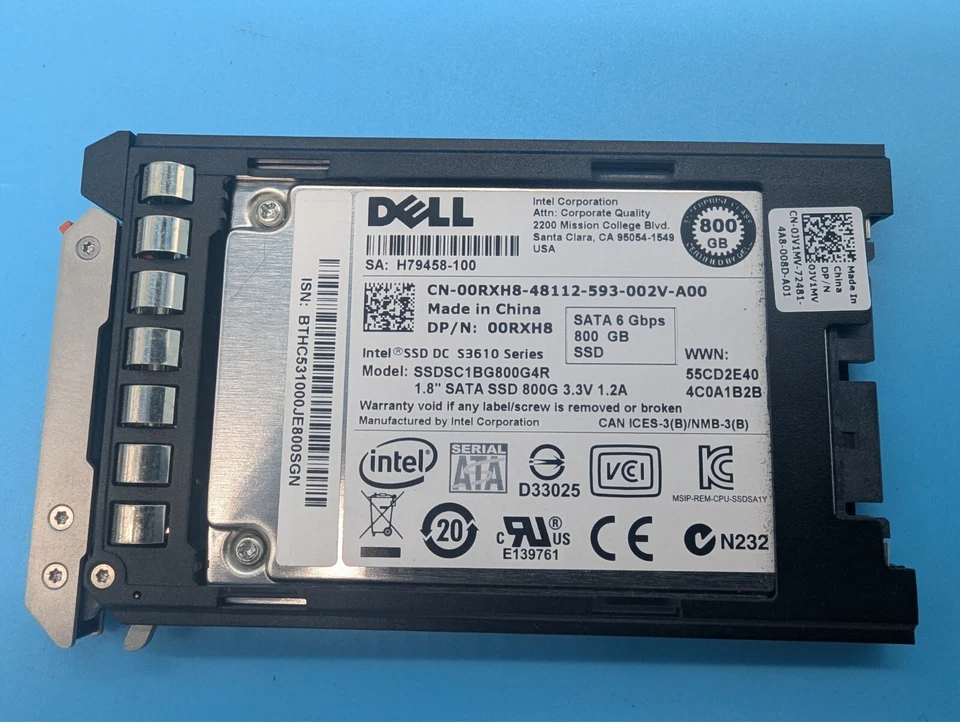 Dell Intel 800GB SATA 6G 1.8" 1.8 INCH (NOT 2.5") SSD RXH8  for FX2S FC630 FC430 - Image 2 of 3