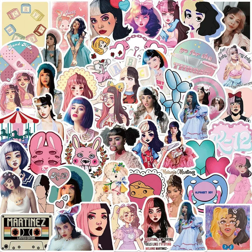 10/50PCS Singer Melanie Martinez Stickers Cartoon Decals DIY Scrapbook Album Sui