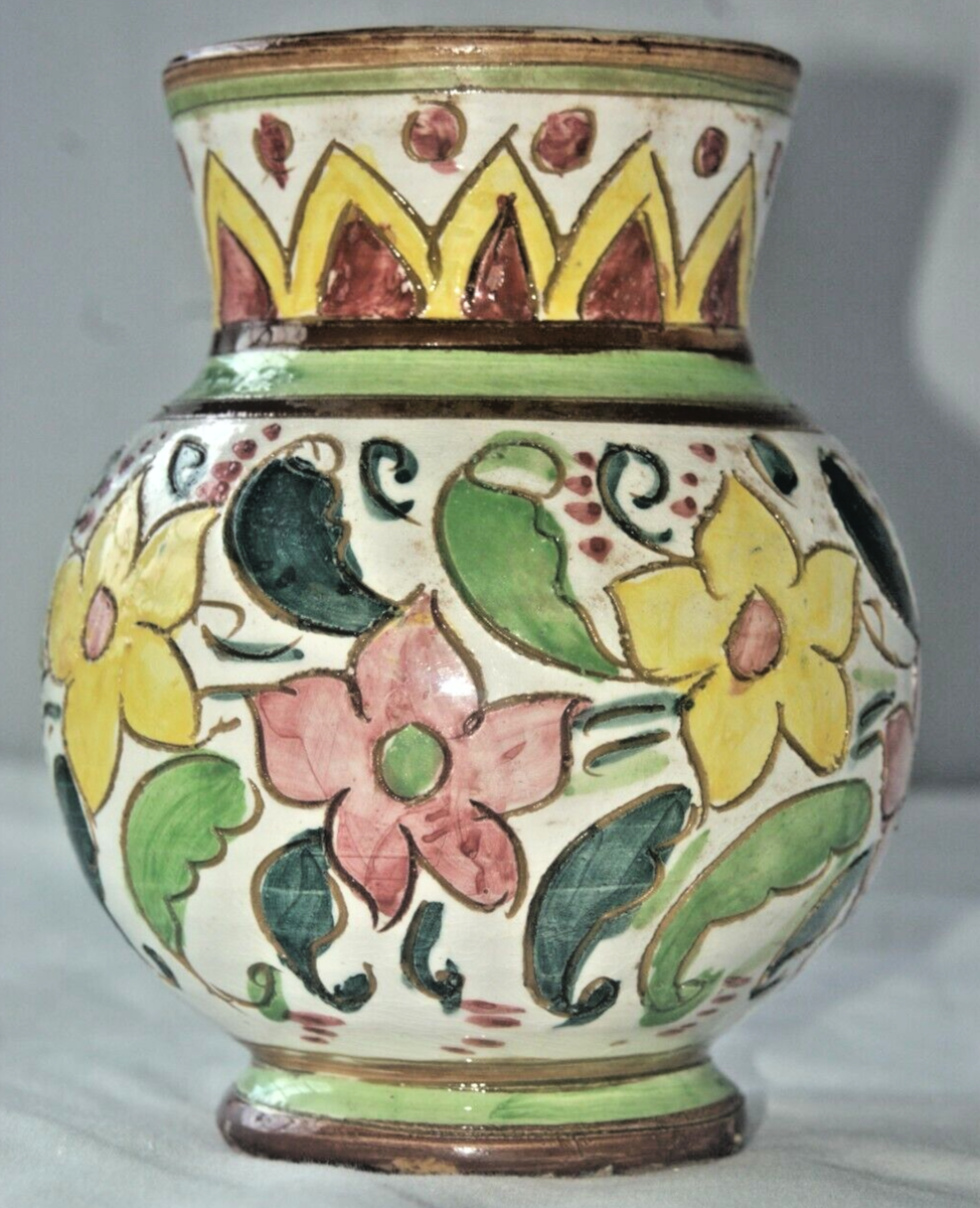 Nice antique art deco Italy Signed G.T N.V pottery vase | eBay
