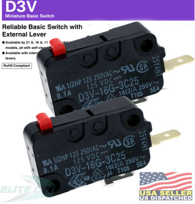 2x Omron Microwave Door Switch for LG GE Starion SZM-V16-FD-63 SZM-V16-FA-63 WB2