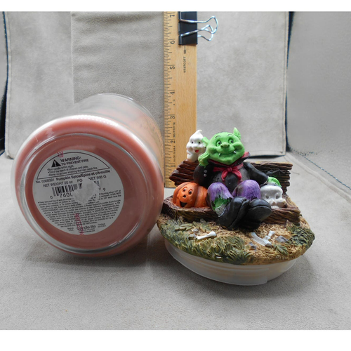 Candle-Lite Halloween Candle Pumpkin Spice Vampire & Ghost Topper Unused - Picture 7 of 9