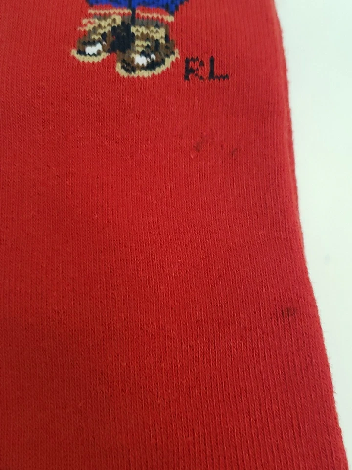 One/New White Tags-CALCETINES HOMBRE POLO RALPH LAUREN OSO ROJO (ZAPATO TALLA 6-12.5) Foto 2 de 4